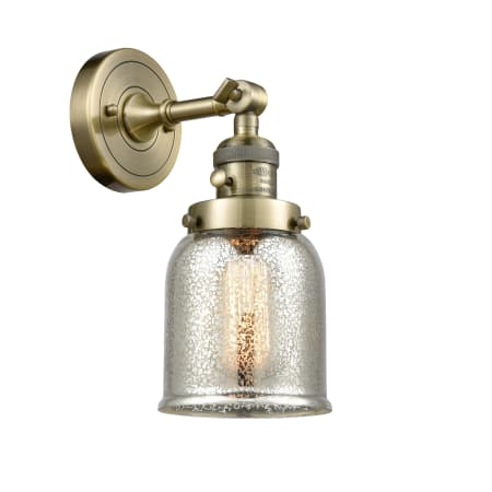 A large image of the Innovations Lighting 203SW Small Bell Antique Brass / Silver Plated Mercury