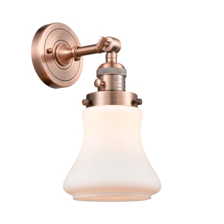 A large image of the Innovations Lighting 203SW Bellmont Antique Copper / Matte White
