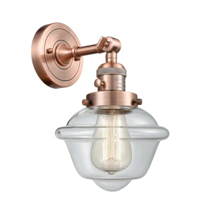 A large image of the Innovations Lighting 203SW Small Oxford Antique Copper / Clear