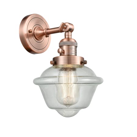 A large image of the Innovations Lighting 203SW Small Oxford Antique Copper / Seedy