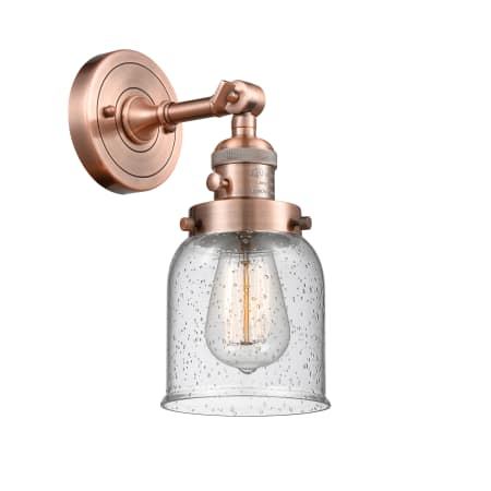 A large image of the Innovations Lighting 203SW Small Bell Antique Copper / Seedy