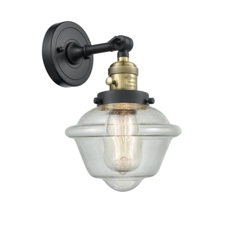 A large image of the Innovations Lighting 203SW Small Oxford Black Antique Brass / Seedy