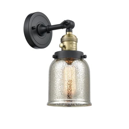A large image of the Innovations Lighting 203SW Small Bell Black Antique Brass / Silver Plated Mercury