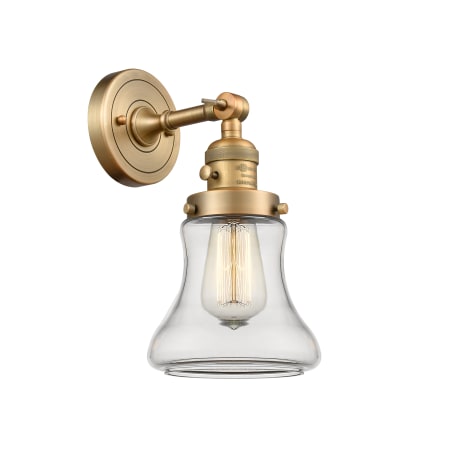 A large image of the Innovations Lighting 203SW Bellmont Brushed Brass / Clear