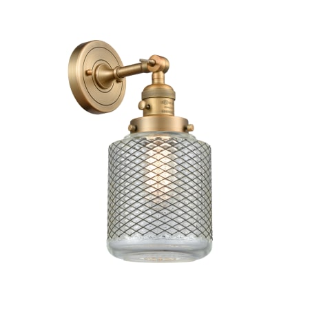 A large image of the Innovations Lighting 203SW Stanton Brushed Brass / Wire Mesh