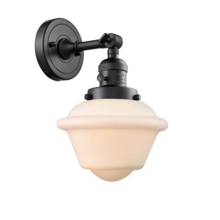 A large image of the Innovations Lighting 203SW Small Oxford Matte Black / Matte White