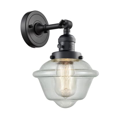 A large image of the Innovations Lighting 203SW Small Oxford Matte Black / Seedy