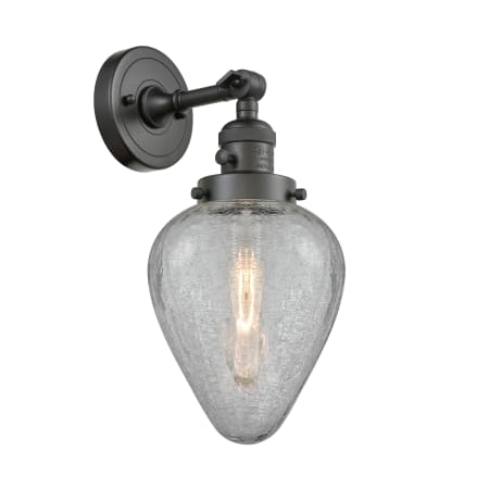 A large image of the Innovations Lighting 203SW Geneseo Oil Rubbed Bronze / Clear Crackle