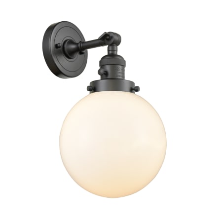 A large image of the Innovations Lighting 203SW-8 Beacon Oil Rubbed Bronze / Matte White