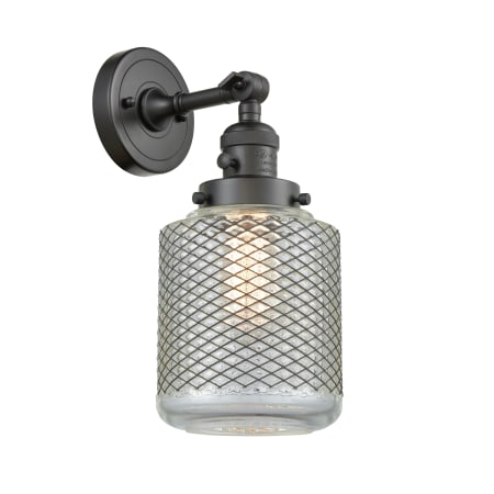 A large image of the Innovations Lighting 203SW Stanton Oil Rubbed Bronze / Wire Mesh