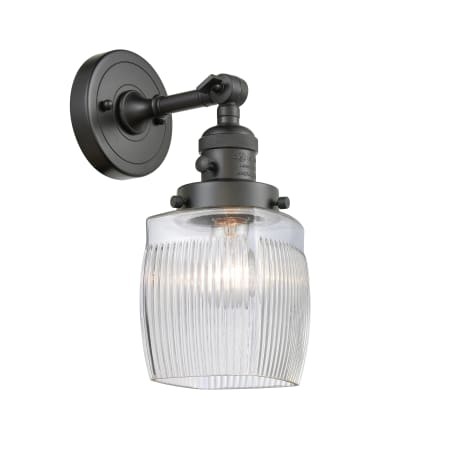 A large image of the Innovations Lighting 203SW Colton Oil Rubbed Bronze / Thick Clear Halophane