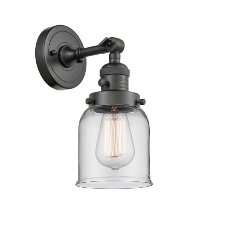 A large image of the Innovations Lighting 203SW Small Bell Oil Rubbed Bronze / Clear