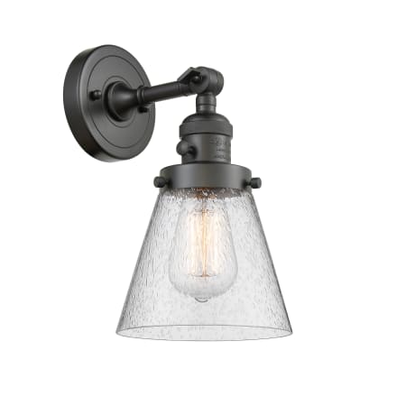 A large image of the Innovations Lighting 203SW Small Cone Oil Rubbed Bronze / Seedy