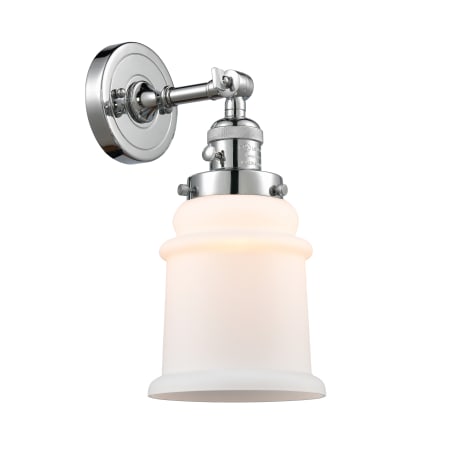 A large image of the Innovations Lighting 203SW Canton Polished Chrome / Matte White