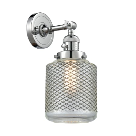 A large image of the Innovations Lighting 203SW Stanton Polished Chrome / Wire Mesh