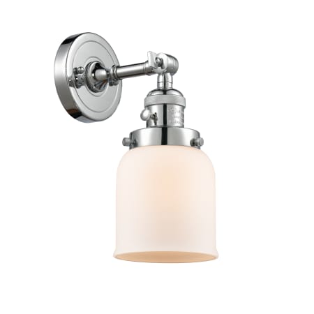 A large image of the Innovations Lighting 203SW Small Bell Polished Chrome / Matte White