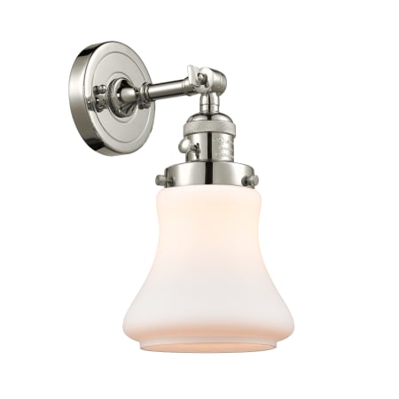 A large image of the Innovations Lighting 203SW Bellmont Polished Nickel / Matte White