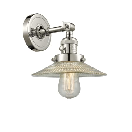 A large image of the Innovations Lighting 203SW Halophane Polished Nickel / Flat