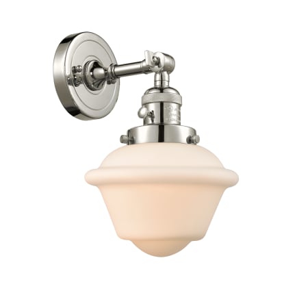 A large image of the Innovations Lighting 203SW Small Oxford Polished Nickel / Matte White