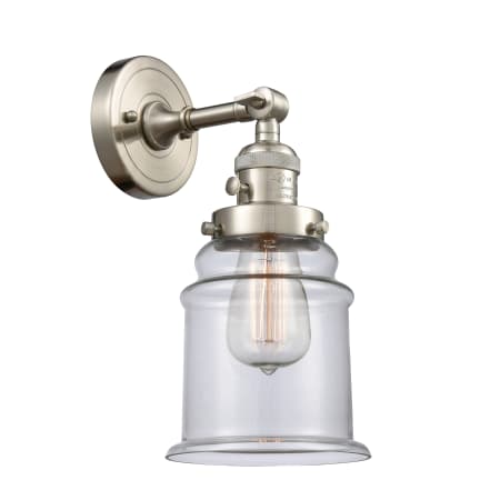 A large image of the Innovations Lighting 203SW Canton Brushed Satin Nickel / Clear