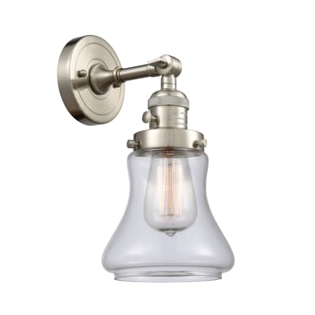 A large image of the Innovations Lighting 203SW Bellmont Brushed Satin Nickel / Clear