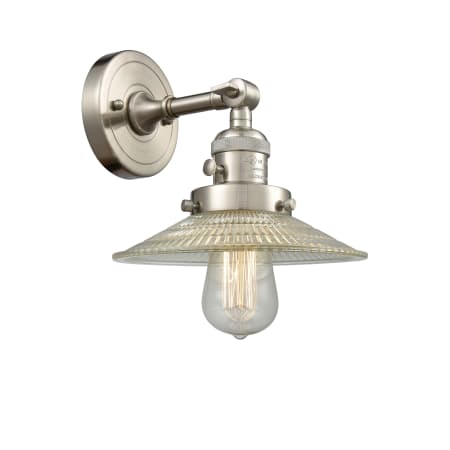 A large image of the Innovations Lighting 203SW Halophane Brushed Satin Nickel / Flat