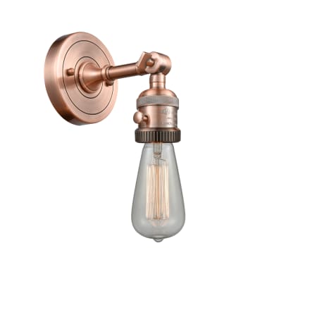 A large image of the Innovations Lighting 203SWNH Bare Bulb Antique Copper