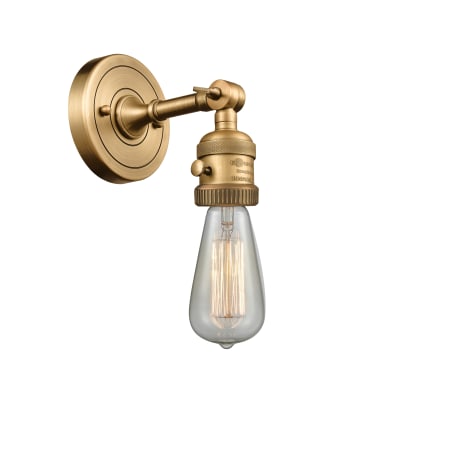 A large image of the Innovations Lighting 203SWNH Bare Bulb Brushed Brass