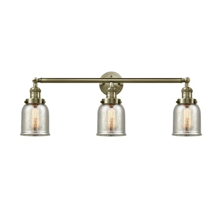 A large image of the Innovations Lighting 205-S Small Bell Antique Brass / Silver Plated Mercury