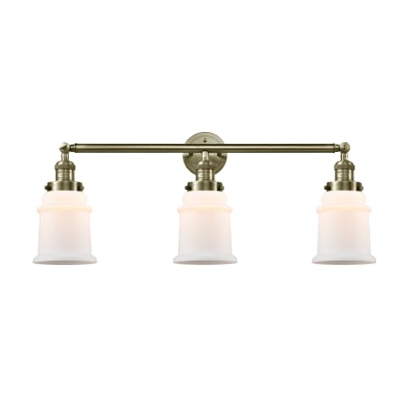 A large image of the Innovations Lighting 205-S Canton Antique Brass / Matte White