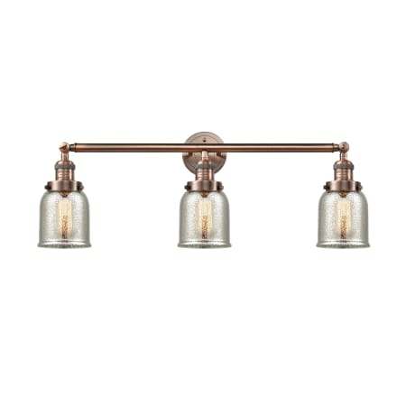 A large image of the Innovations Lighting 205-S Small Bell Antique Copper / Silver Plated Mercury