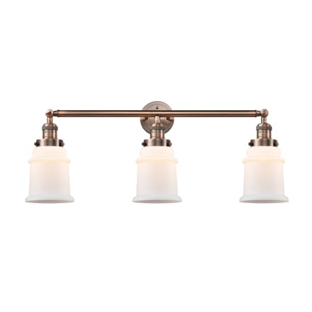 A large image of the Innovations Lighting 205-S Canton Antique Copper / Matte White