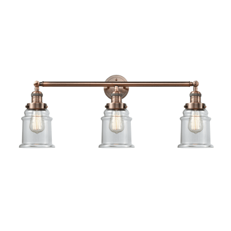 A large image of the Innovations Lighting 205-S Canton Antique Copper / Clear