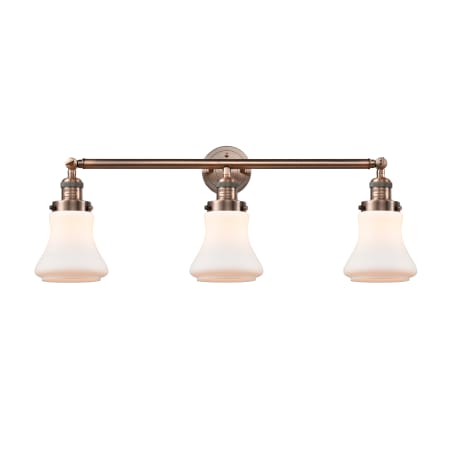 A large image of the Innovations Lighting 205-S Bellmont Antique Copper / Matte White