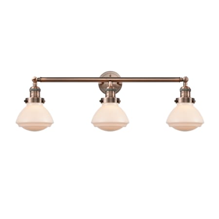 A large image of the Innovations Lighting 205 Olean Antique Copper / Matte White