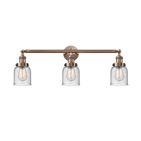 A large image of the Innovations Lighting 205-S Small Bell Antique Copper / Seedy