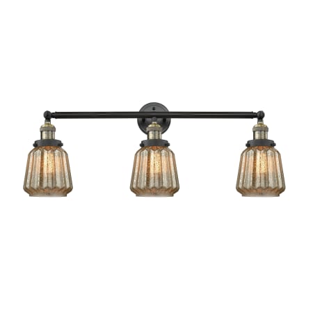 A large image of the Innovations Lighting 205-S Chatham Black Antique Brass / Mercury