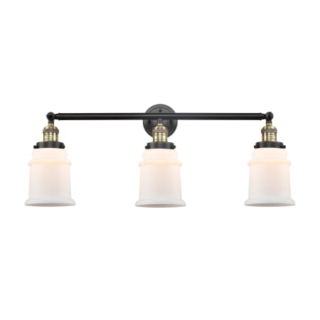 A large image of the Innovations Lighting 205-S Canton Black Antique Brass / Matte White