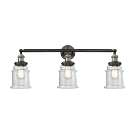 A large image of the Innovations Lighting 205-S Canton Black Antique Brass / Clear