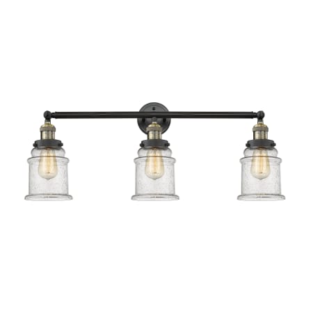 A large image of the Innovations Lighting 205-S Canton Black Antique Brass / Seedy