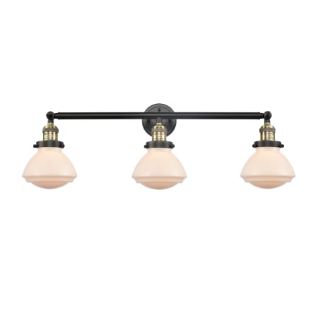 A large image of the Innovations Lighting 205 Olean Black Antique Brass / Matte White