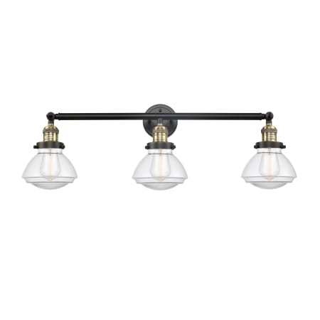 A large image of the Innovations Lighting 205 Olean Black Antique Brass / Clear