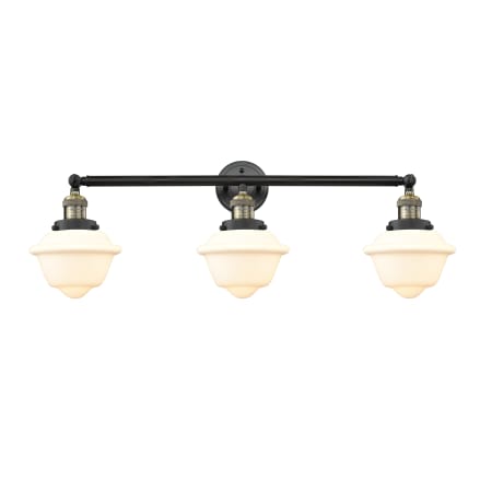A large image of the Innovations Lighting 205-S Small Oxford Black Antique Brass / Matte White