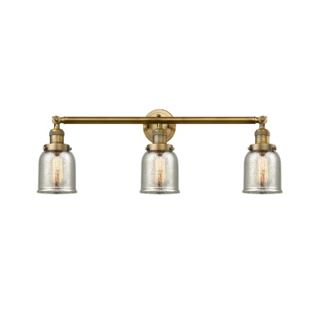 A large image of the Innovations Lighting 205-S Small Bell Brushed Brass / Silver Plated Mercury