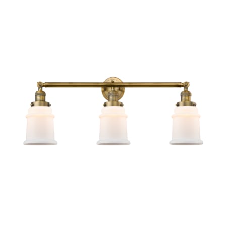 A large image of the Innovations Lighting 205-S Canton Brushed Brass / Matte White