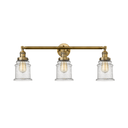 A large image of the Innovations Lighting 205-S Canton Brushed Brass / Seedy