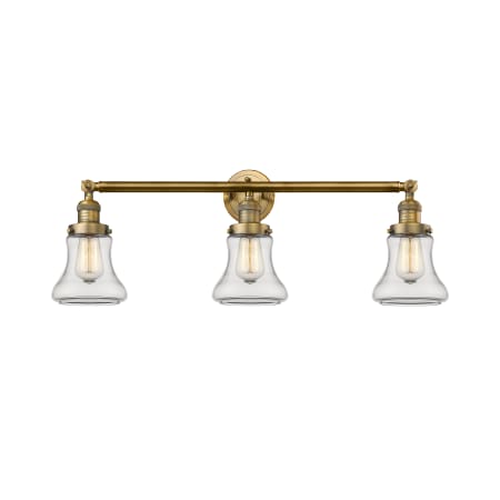 A large image of the Innovations Lighting 205-S Bellmont Brushed Brass / Clear