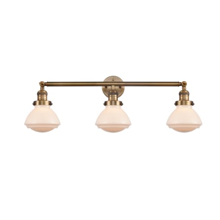 A large image of the Innovations Lighting 205 Olean Brushed Brass / Matte White