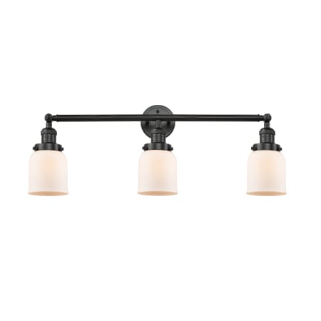 A large image of the Innovations Lighting 205-S Small Bell Matte Black / Matte White