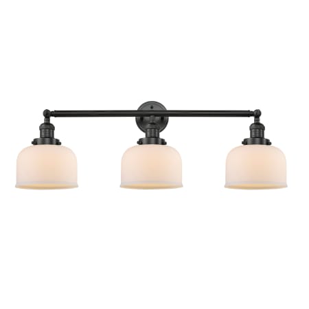 A large image of the Innovations Lighting 205-S Large Bell Matte Black / Matte White